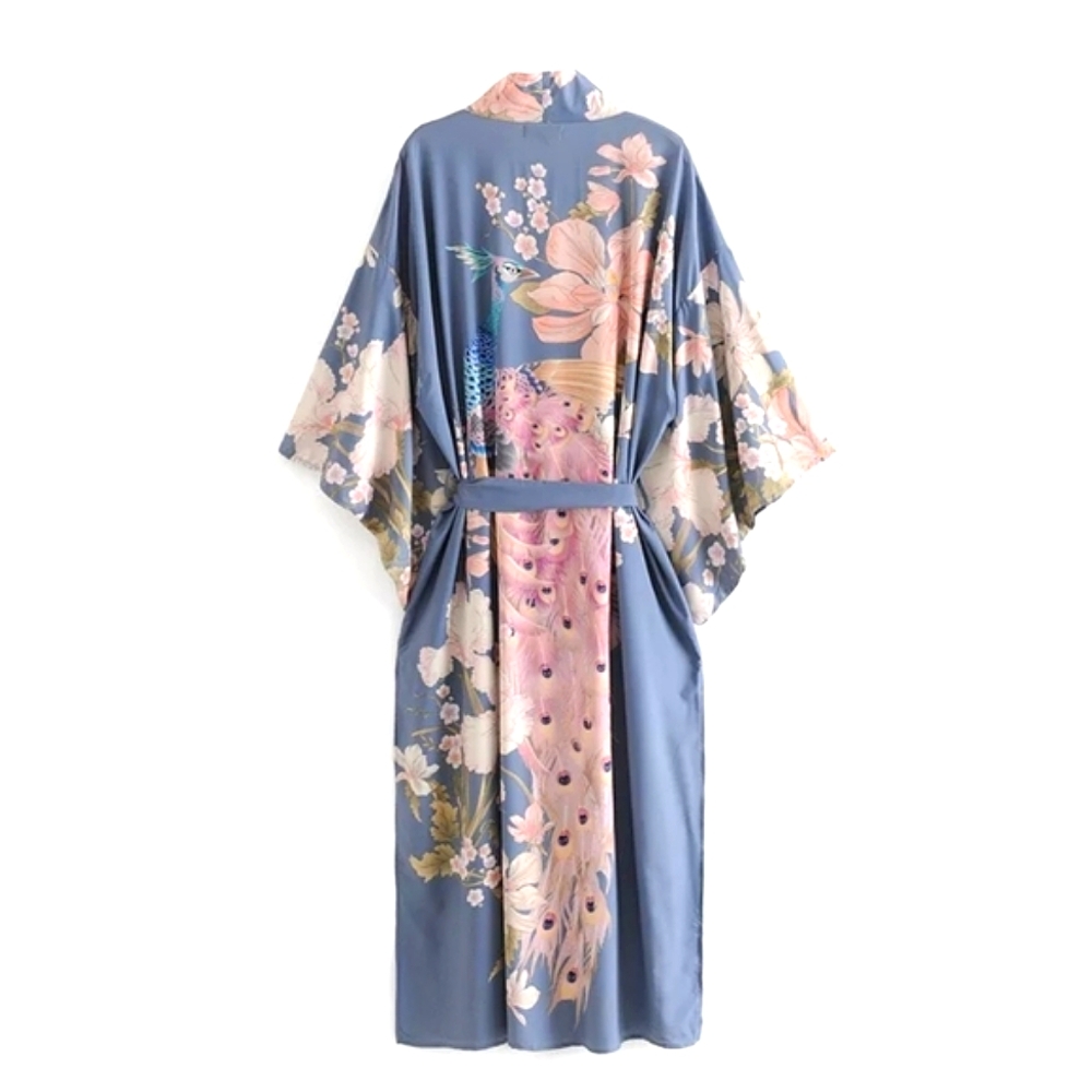 🍒NWT🍒 LIGHTWEIGHT PEACOCK PRINT BOHO KIMONO
